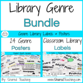 Library Genre Posters and Classroom Library Labels Bundle