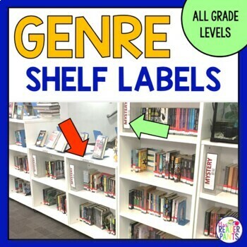 Preview of Library Genre Shelf Labels - 31 Editable Genre Labels - Mostly Fiction Genres