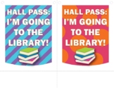 Library Hall Passes - Fun Colors/Patterns with Book ClipArt