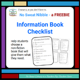 Library Skill: Information Book Checklist to Help Students