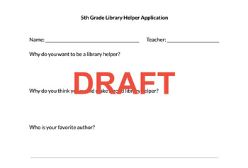 Preview of Library Helpers Job Application