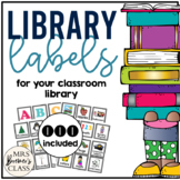 Classroom Library Labels | Book Bin Labels | Classroom Decor