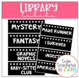 Library Labels- Black and White with Dots {Editable}