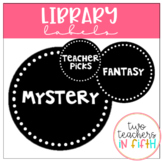 Library Labels- Circular/ Black and White Theme {Editable}