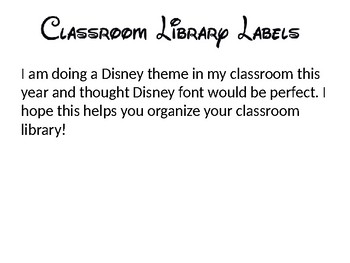 Preview of Library Labels Disney Fonts