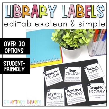 Preview of Library Labels- Editable