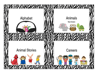 Preview of Library Labels - Zebra Print