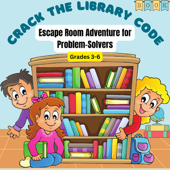 Preview of Library Labyrinth: Escape the Library Game Challenge (Grades 3-6)/ puzzles& Math