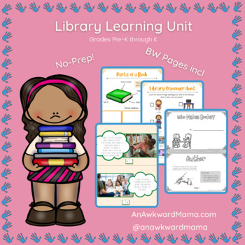 Preview of Library Learning Unit, No-prep, Pre-K thru K