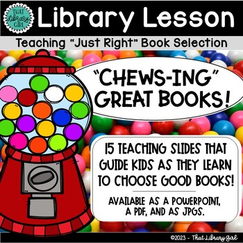 Preview of Library Lesson Book Selection | Finding Just Right Books | CHEWS-ing Great Books