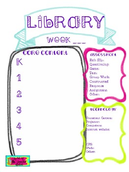 Preview of Library Lesson Plan Format