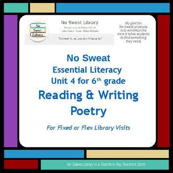 Preview of Library Lessons: Reading & Writing Poetry Unit for Middle School Grade 6