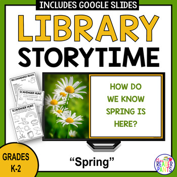 Preview of Spring Storytime - Elementary Library Lesson - Signs of Spring - 5 Senses