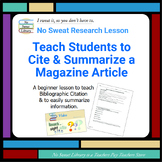 Library Research Lesson: Teach Students to Cite & Summariz