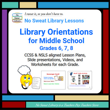 Preview of Library Lessons: Orientations for Middle School - Grades 6,7,8