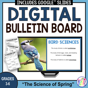 Preview of The Science of Spring Digital Bulletin Board - Spring Elementary Library Lesson