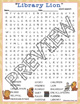 library lion activities knudsen crossword puzzle and word