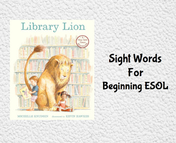 Preview of Library Lion - Sight Word/ Picture Vocabulary Cards for ESOL students