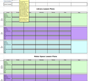 Preview of Library/MakerSpace Lesson Plan Template