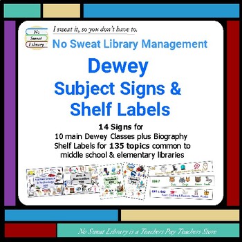 Preview of Library Management: Dewey Subject Signs & Shelf Labels