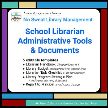 Preview of Library Management: School Librarian Administrative Tools & Documents