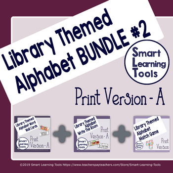 Preview of Library Media Center Alphabet Bundle 2- Print Version A