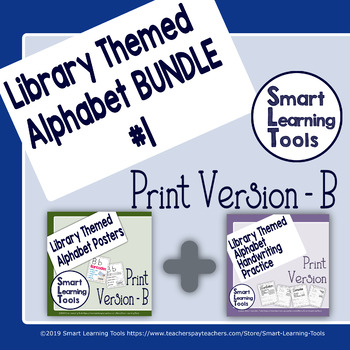 Preview of Library Media Center Alphabet Bundle Number One - Print Version B
