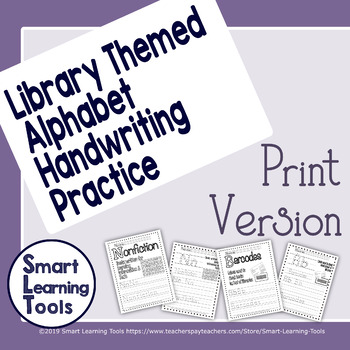 Preview of Library Media Center Alphabet Handwriting Worksheets Print Version