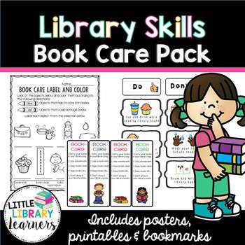 Preview of Library Skills- Book Care Activity Pack