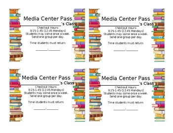 Preview of Library/Media Center Book Checkout Passes