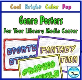 Library Media Center Genre Signs, Cool Bright Color Pop Ed.