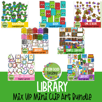 Preview of Library Mini Mix Up Clip Art Bundle