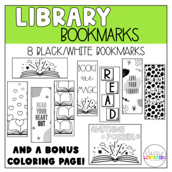 Preview of Library Month Bookmarks - to PRINT & COLOR!