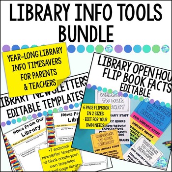 Preview of Library Newsletter Template and Flip Book Communication Notes - EDITABLE