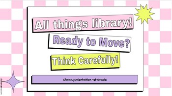 Preview of Library Orientation Game/Activity for Kindergarten - First Grade. (Editable)