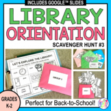 Library Orientation Scavenger Hunt - Back to School Librar