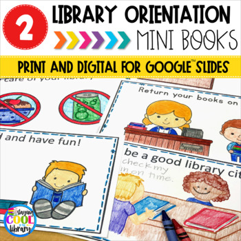 Preview of Library Rules Mini Books | Print and Digital Google Slides