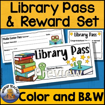Preview of Library Passes & Extra Book Check Out Free Reward Coupon Pass - Media Center