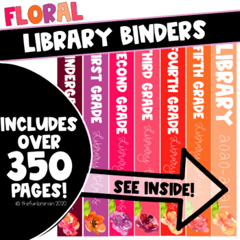 Preview of Library Planner | Floral Watercolor | Library Binder |  2023-2024