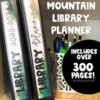 Preview of Library Planner | Mountains | Library Binder | 2023-2024