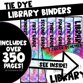 Preview of Library Planner | Tie Dye | Library Binder |  2023-2024