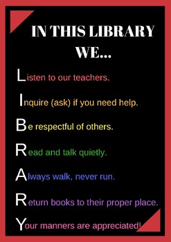 Library Poster by Brittany Burrows | Teachers Pay Teachers