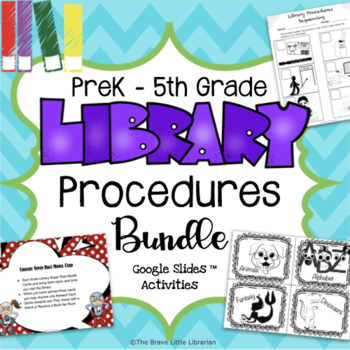 Preview of Library Procedures PreK-5th Grade Bundle