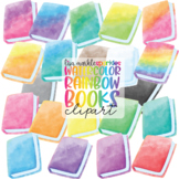 Library Reading Books Clipart Watercolor Rainbow - School 