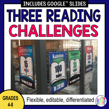 Preview of Library Reading Challenge Posters - Reading Log Alternative - Middle School