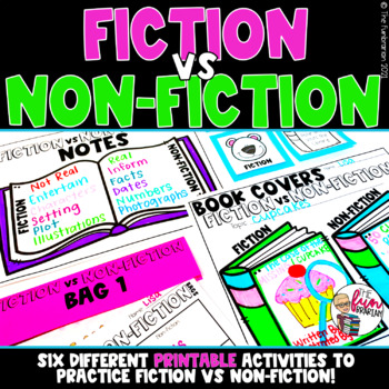 Preview of Library | Reading | Fiction vs Non-Fiction | 6 Printable Activities