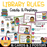 Library Rule Cards & Posters for Pre-K, Kindergarten & Elementary