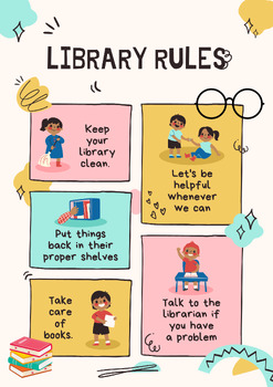 Preview of Library Rules Poster