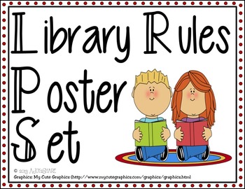Preview of Library Rules Poster Set