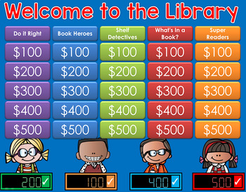 Preview of Library Rules and Expectations Jeopardy Style Game Show